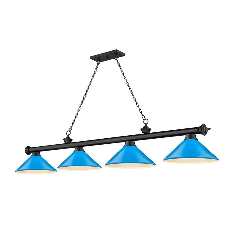 Z-Lite 2306-4MB-MEB Cordon Four Light Island Pendant, Matte Black