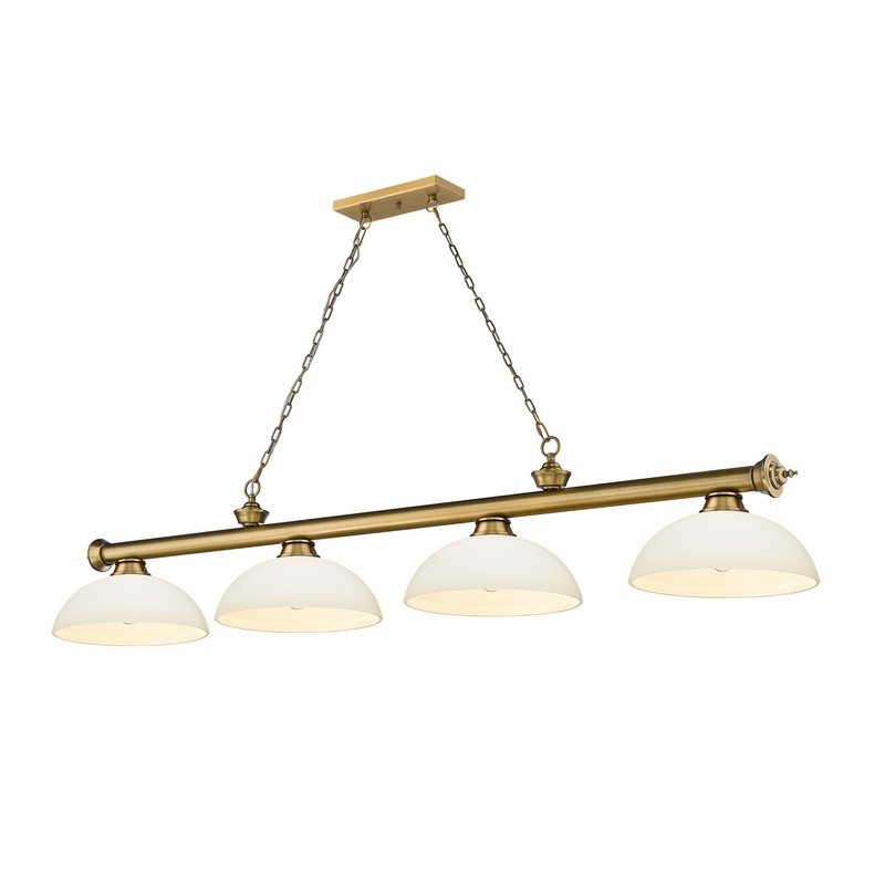 Z-Lite 2306-4RB-DMO14 Cordon Four Light Island Pendant, Rubbed Brass