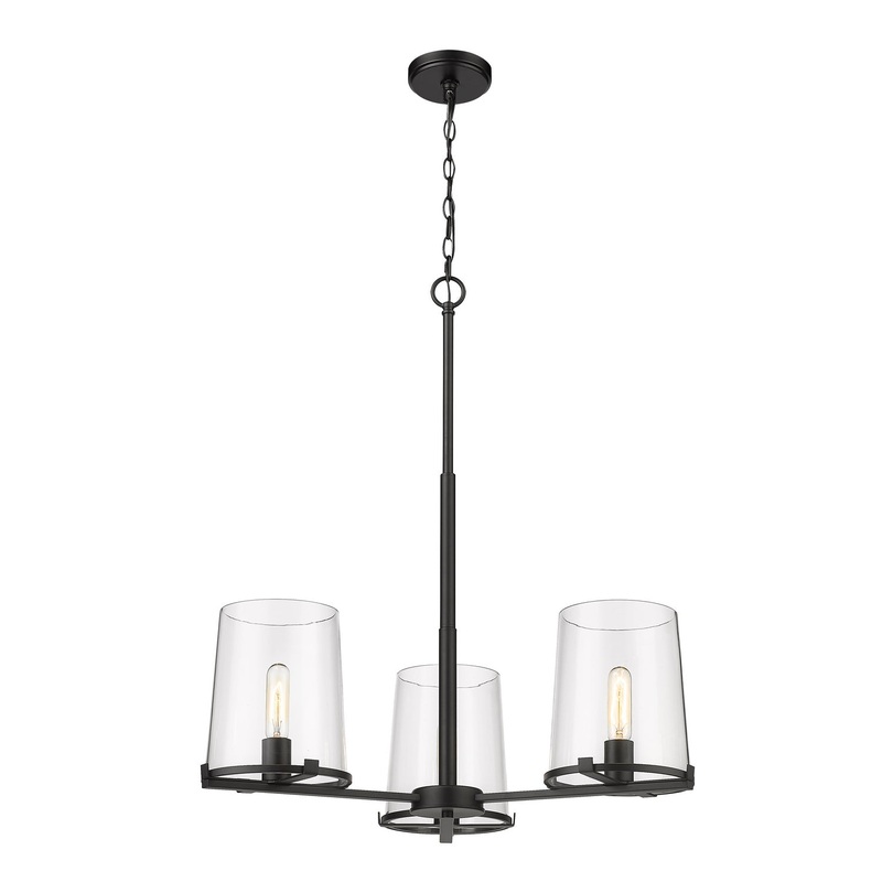 Z-Lite 3032-3MB Callista Three Light Chandelier, Matte Black