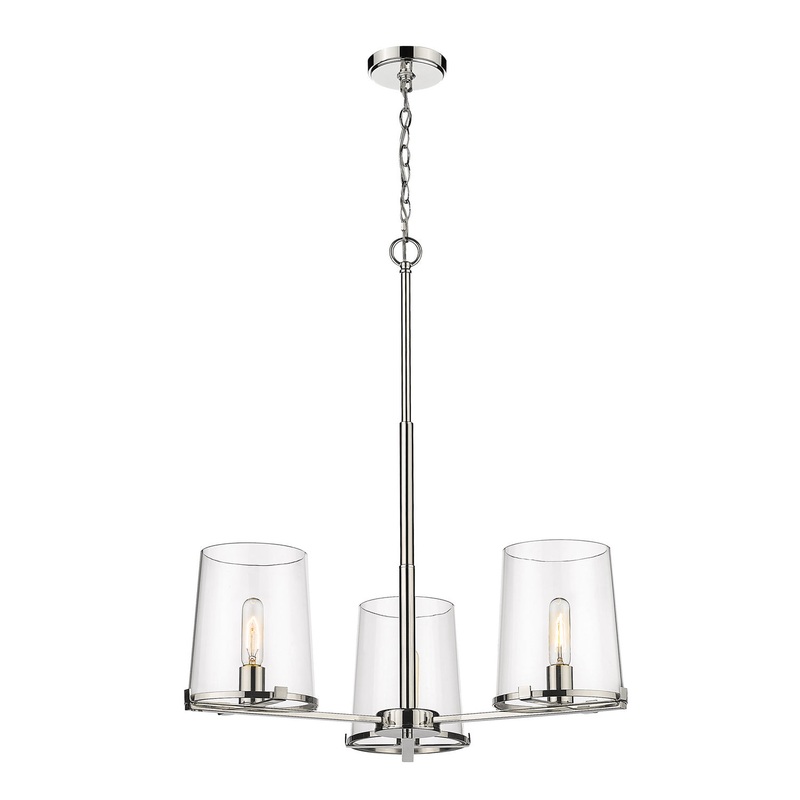 Z-Lite 3032-3PN Callista Three Light Chandelier, Polished Nickel