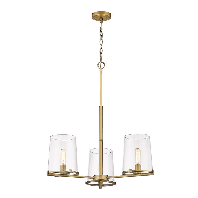 Z-Lite 3032-3RB Callista Three Light Chandelier, Rubbed Brass