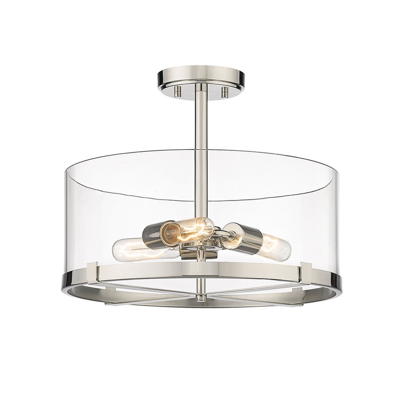 Z-Lite 3032SF-PN Callista Three Light Semi Flush Mount, Polished Nickel