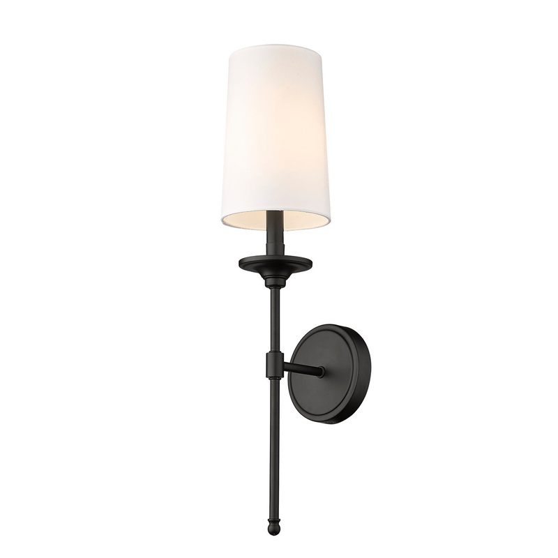 Z-Lite 3033-1S-MB Emily One Light Wall Sconce, Matte Black