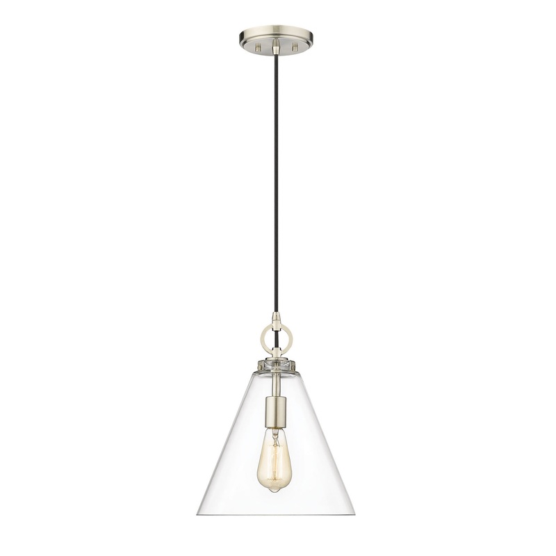 Z-Lite 3034P11-BN Harper One Light Pendant, Brushed Nickel