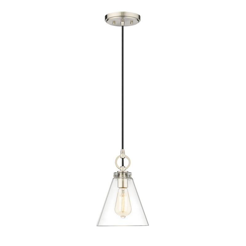 Z-Lite 3034P8-BN Harper One Light Pendant, Brushed Nickel