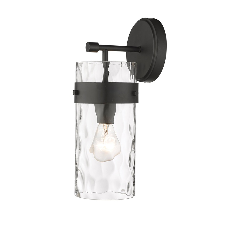 Z-Lite 3035-1SS-MB Fontaine One Light Wall Sconce, Matte Black
