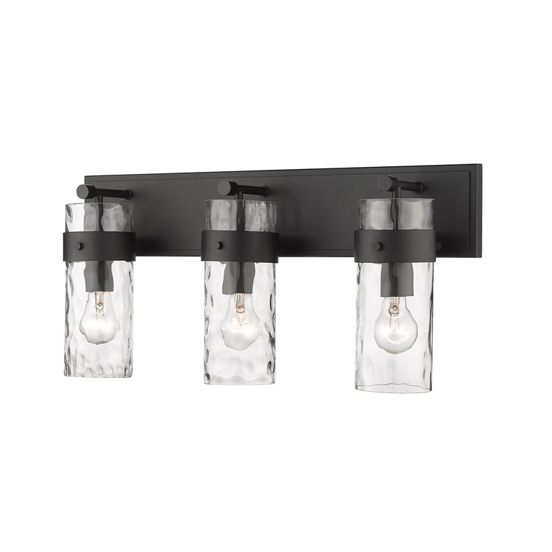 Z-Lite 3035-3V-MB Fontaine Three Light Vanity, Matte Black
