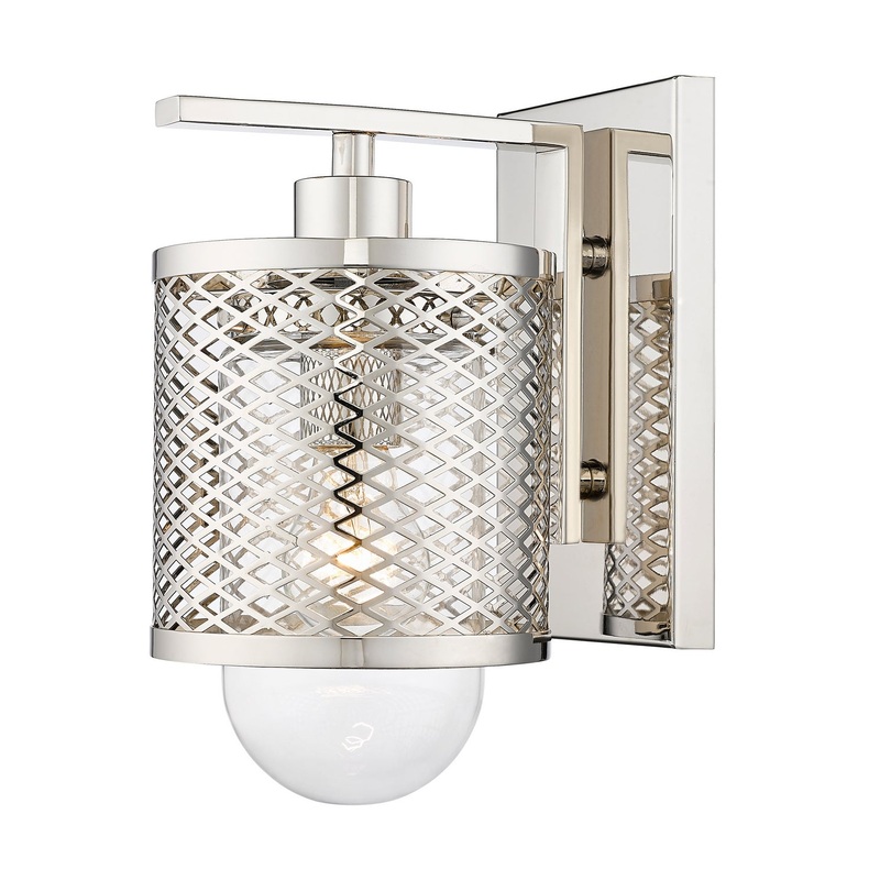 Z-Lite 3037-1S-PN Kipton One Light Wall Sconce, Polished Nickel