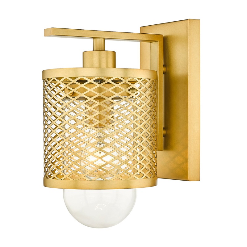 Z-Lite 3037-1S-RB Kipton One Light Wall Sconce, Rubbed Brass
