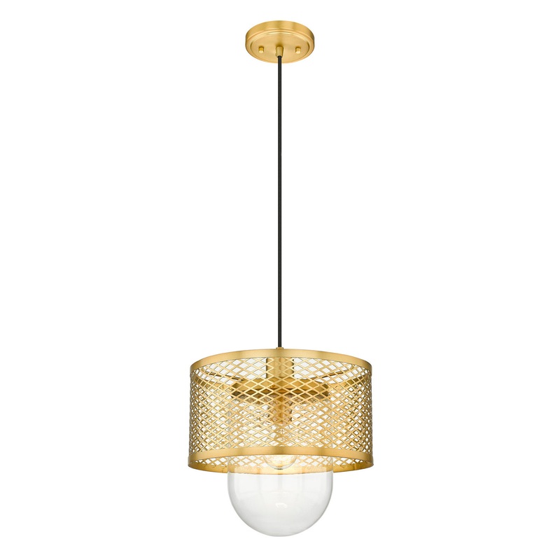 Z-Lite 3037P11-RB Kipton One Light Pendant, Rubbed Brass