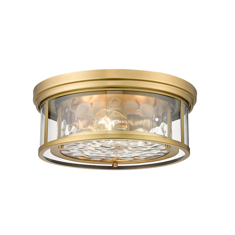 Z-Lite 493F3-RB Clarion Three Light Flush Mount, Rubbed Brass