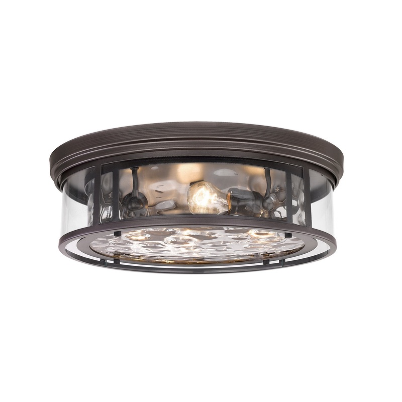 Z-Lite 493F4-BRZ Clarion Four Light Flush Mount, Bronze