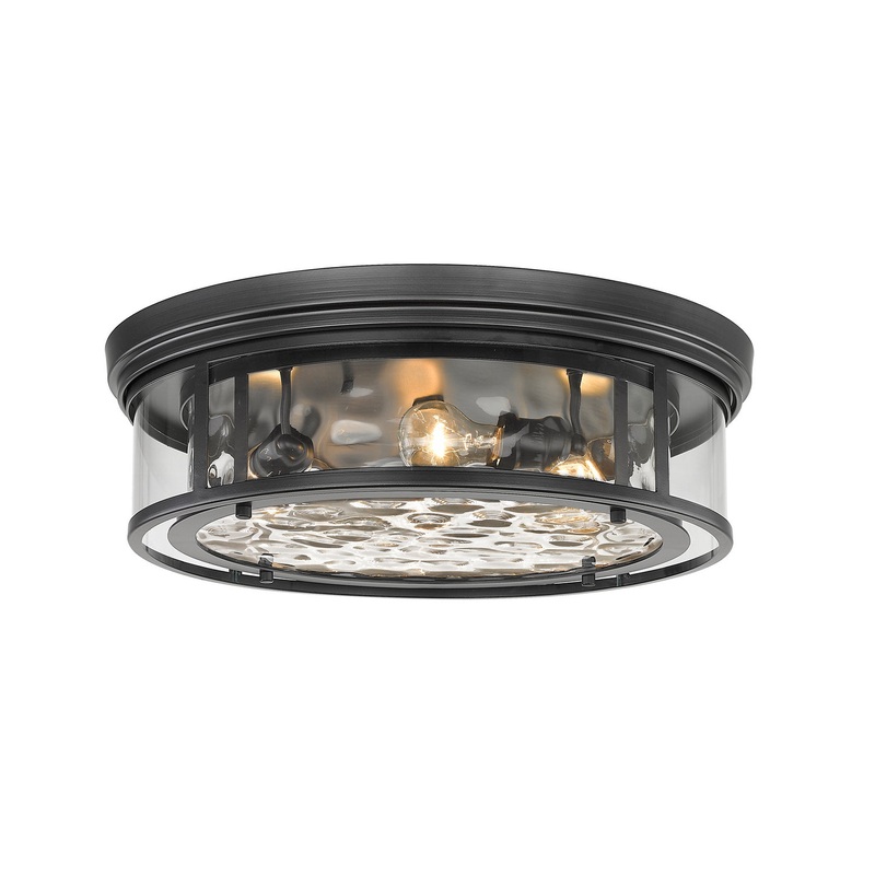 Z-Lite 493F4-MB Clarion Four Light Flush Mount, Matte Black