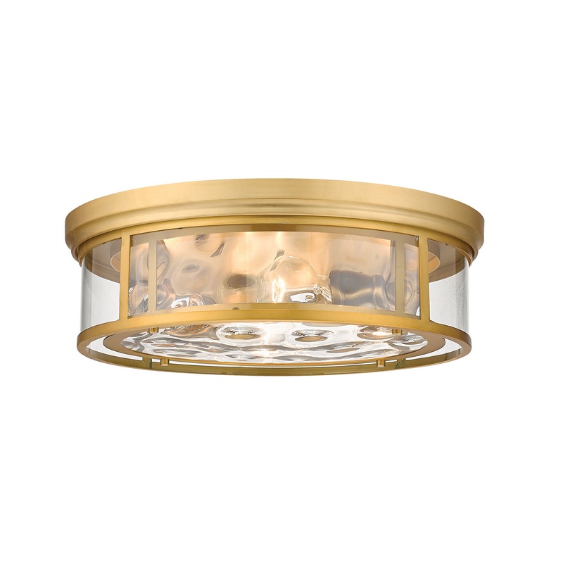 Z-Lite 493F4-OBR Clarion Four Light Flush Mount, Olde Brass