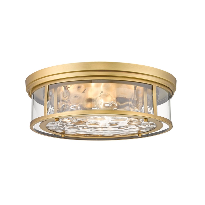 Z-Lite 493F4-RB Clarion Four Light Flush Mount, Rubbed Brass