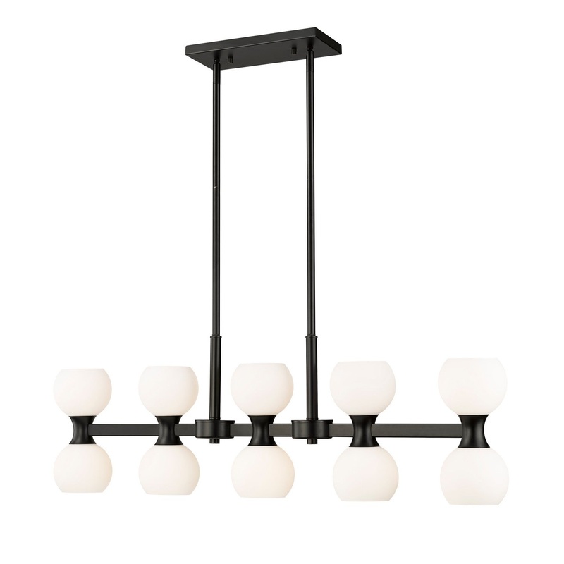Z-Lite 494-10L-MB Artemis Ten Light Island Pendant, Matte Black