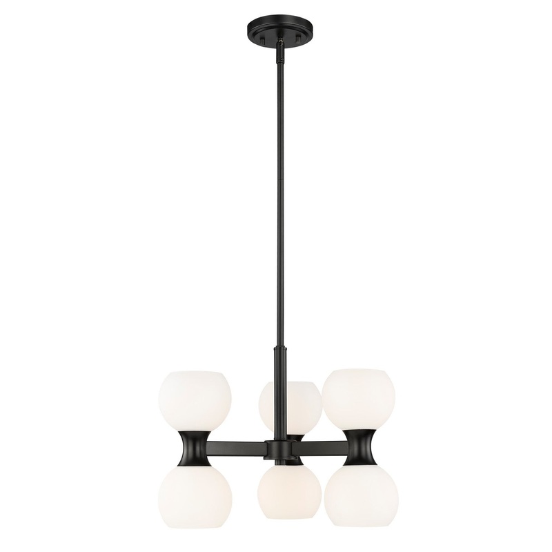 Z-Lite 494-6MB Artemis Six Light Chandelier, Matte Black