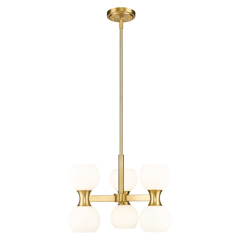 Z-Lite 494-6MGLD Artemis Six Light Chandelier, Modern Gold