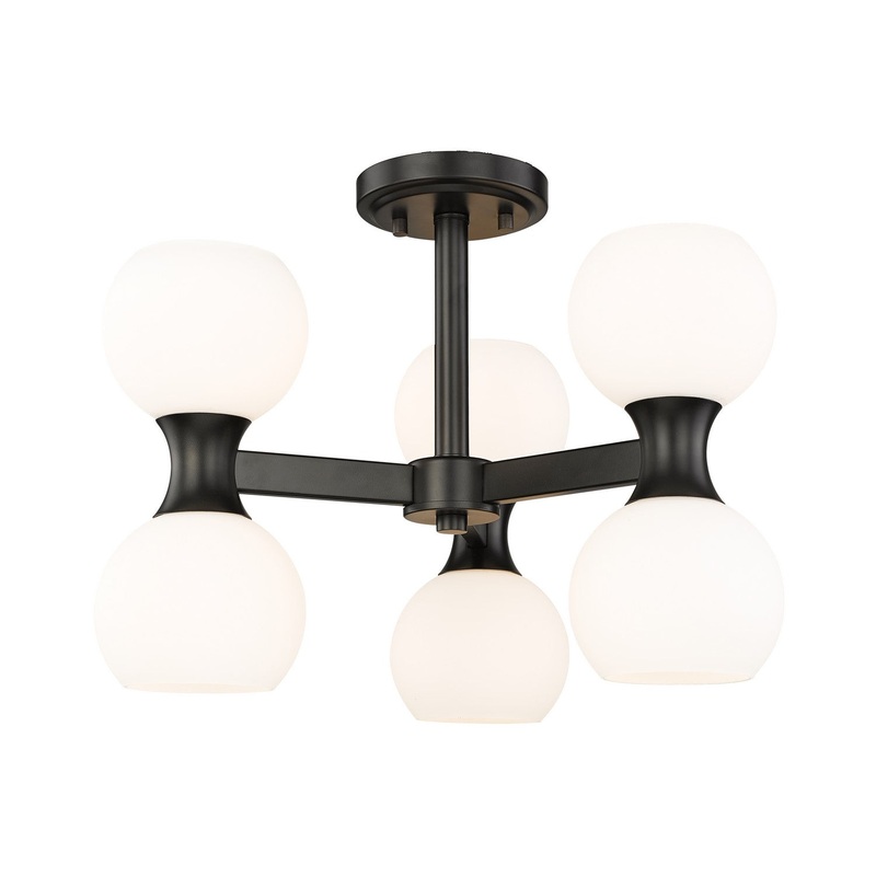 Z-Lite 494-6SF-MB Artemis Six Light Semi Flush Mount, Matte Black
