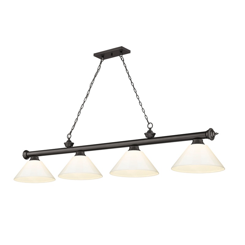 Z-Lite 2306-4BRZ-PWH Cordon Four Light Island Pendant, Bronze