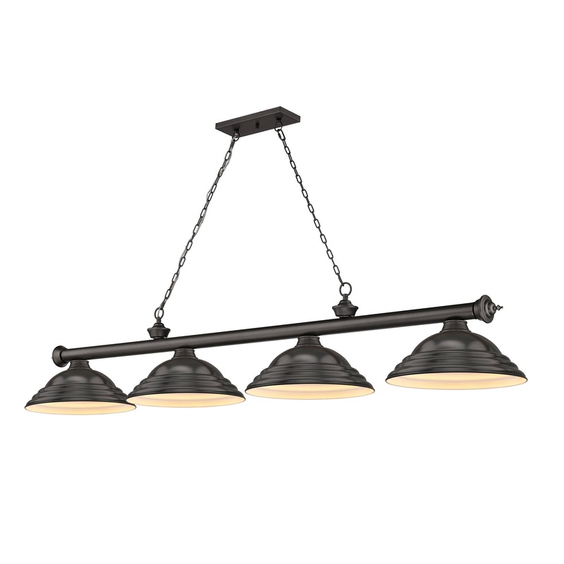 Z-Lite 2306-4BRZ-SBRZ Cordon Four Light Island Pendant, Bronze