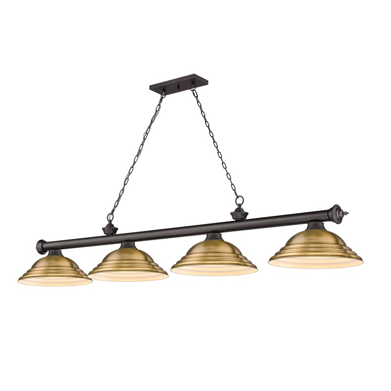 Z-Lite 2306-4BRZ-SRB Cordon Four Light Island Pendant, Bronze