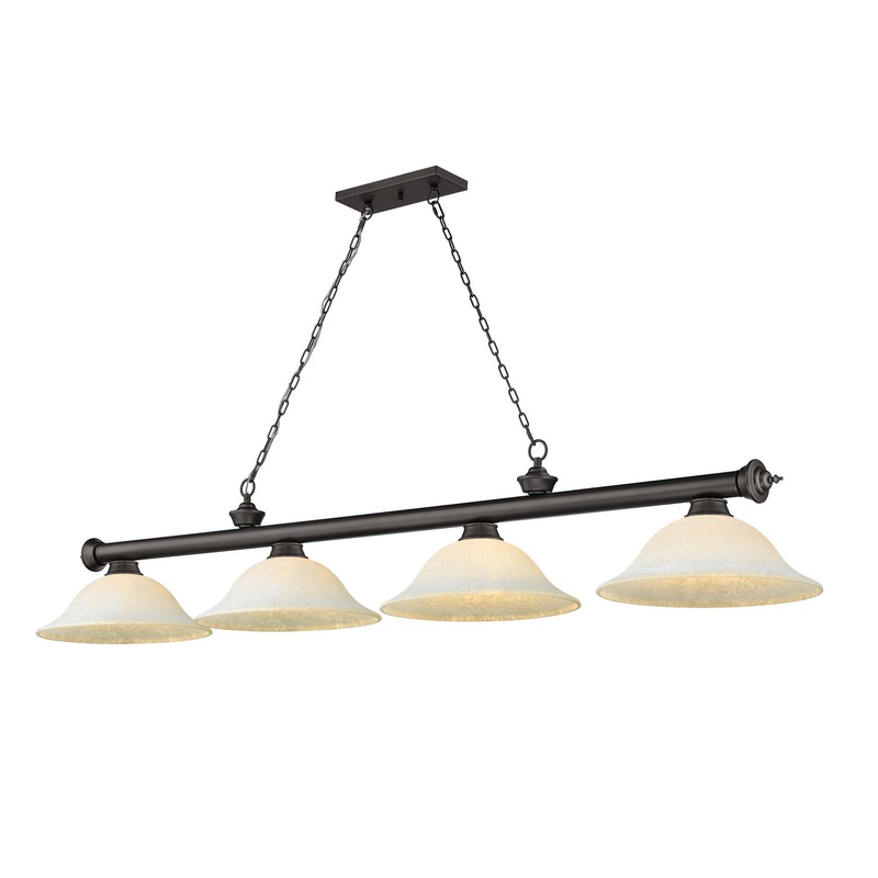 Z-Lite 2306-4BRZ-WM16 Cordon Four Light Island Pendant, Bronze