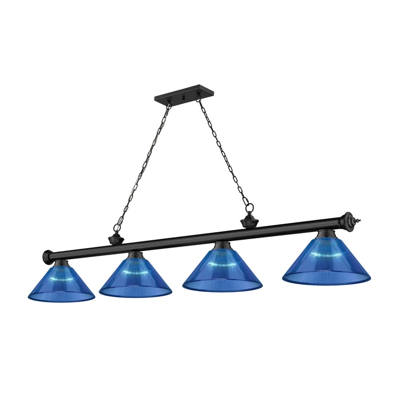 Z-Lite 2306-4MB-ARDB Cordon Four Light Island Pendant, Matte Black