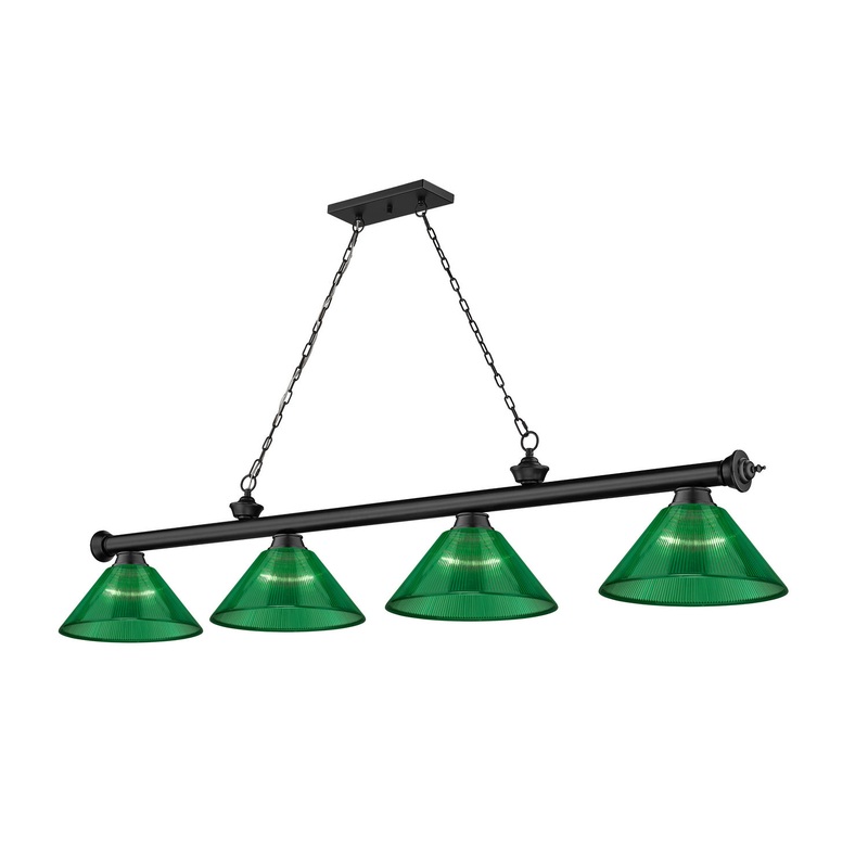 Z-Lite 2306-4MB-ARG Cordon Four Light Island Pendant, Matte Black