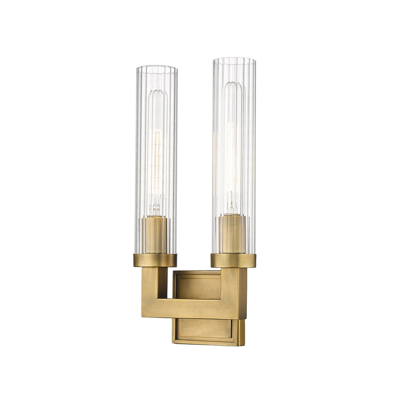Z-Lite 3031-2S-RB Beau Two Light Wall Sconce, Rubbed Brass
