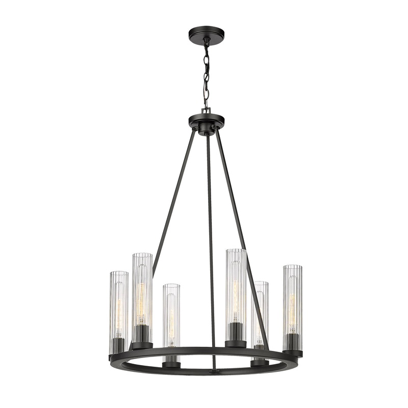 Z-Lite 3031-6BRZ Beau Six Light Chandelier, Bronze