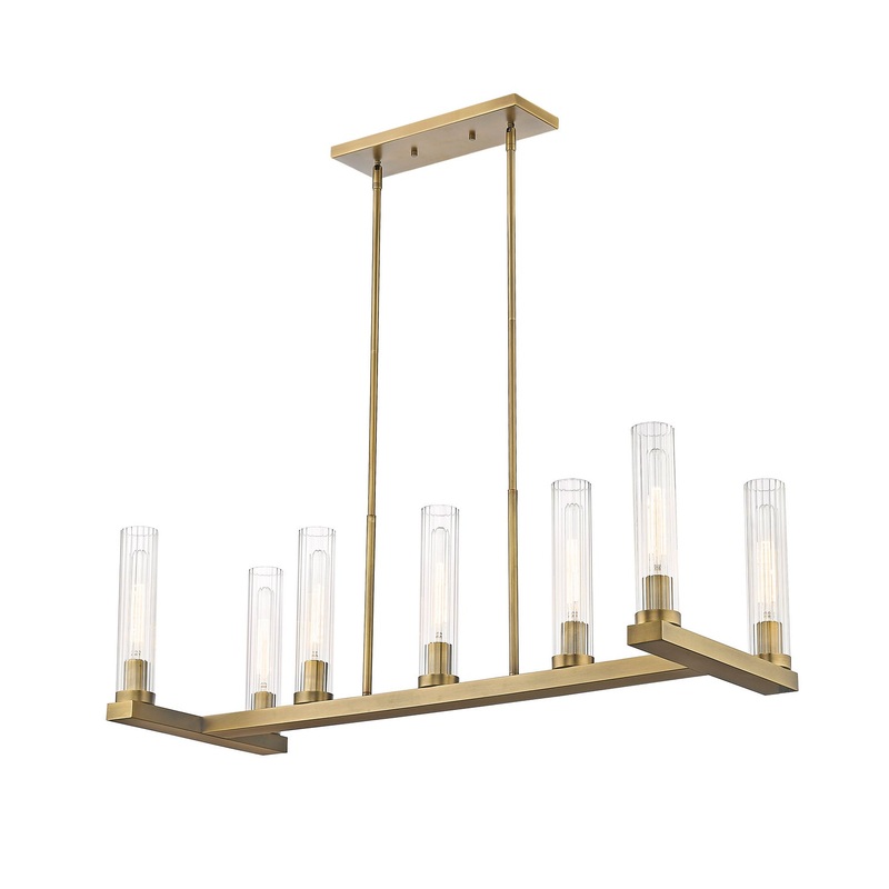 Z-Lite 3031-7L-RB Beau Seven Light Island Pendant, Rubbed Brass