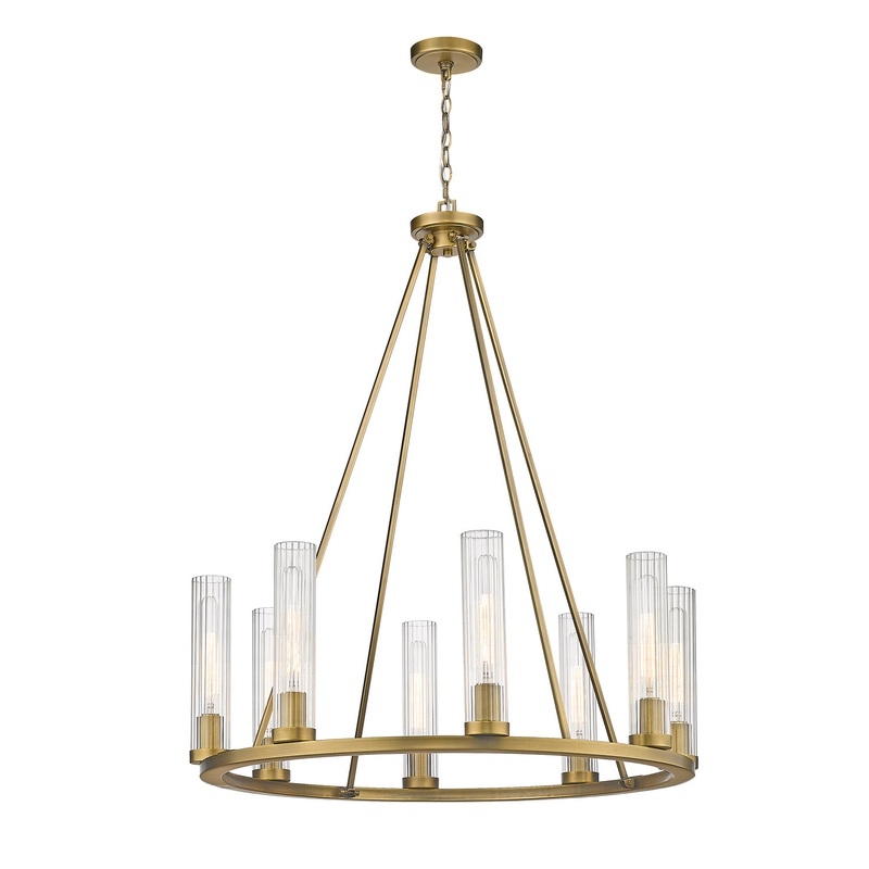 Z-Lite 3031-8RB Beau Eight Light Chandelier, Rubbed Brass