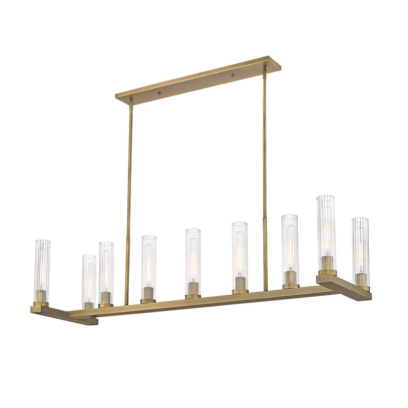 Z-Lite 3031-9L-RB Beau Nine Light Island Pendant, Rubbed Brass