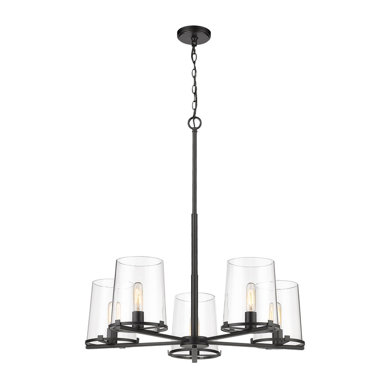 Z-Lite 3032-5MB Callista Five Light Chandelier, Matte Black