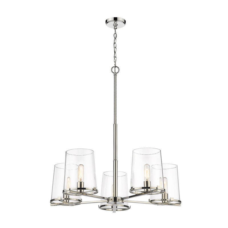 Z-Lite 3032-5PN Callista Five Light Chandelier, Polished Nickel