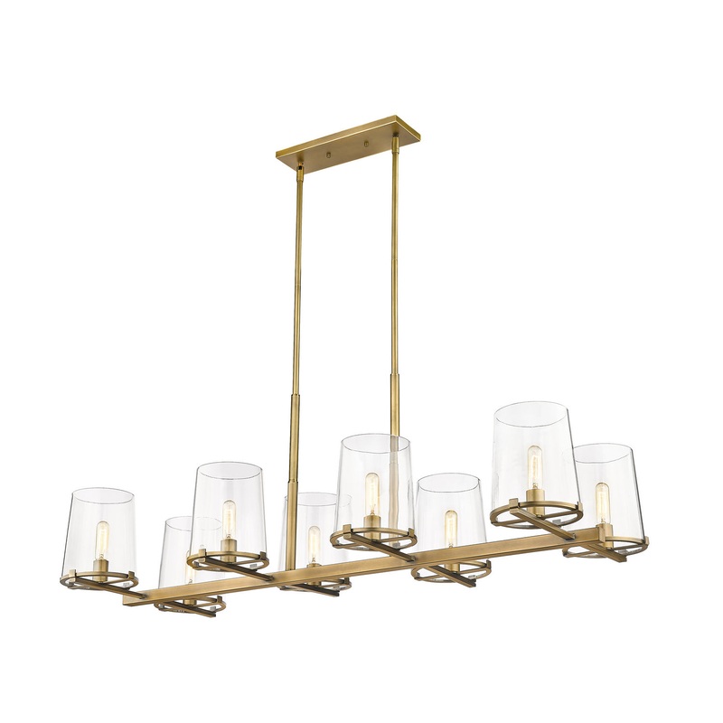 Z-Lite 3032-8L-RB Callista Eight Light Island Pendant, Rubbed Brass