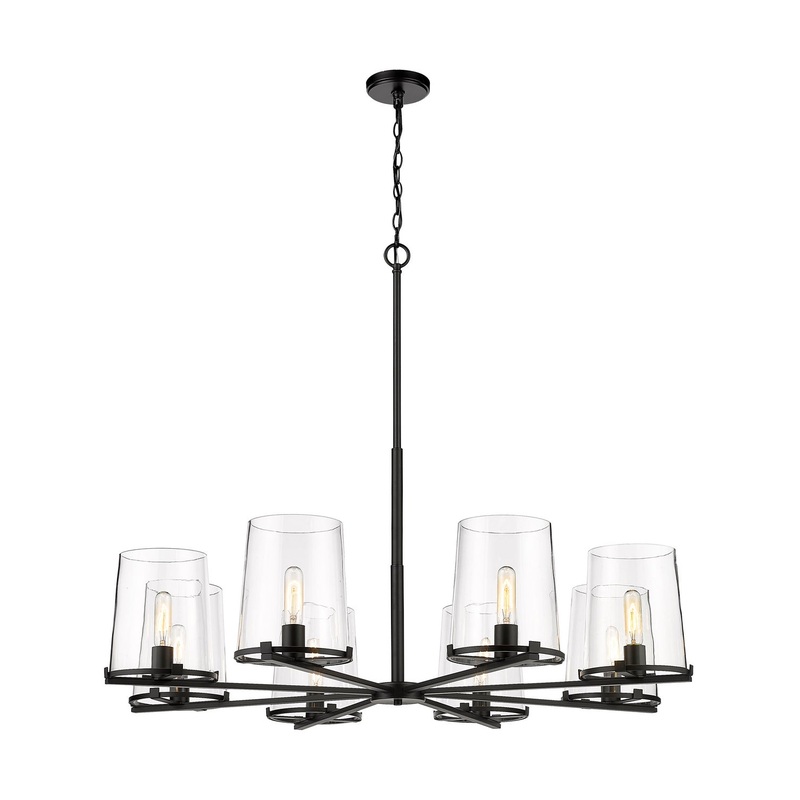Z-Lite 3032-8MB Callista Eight Light Chandelier, Matte Black