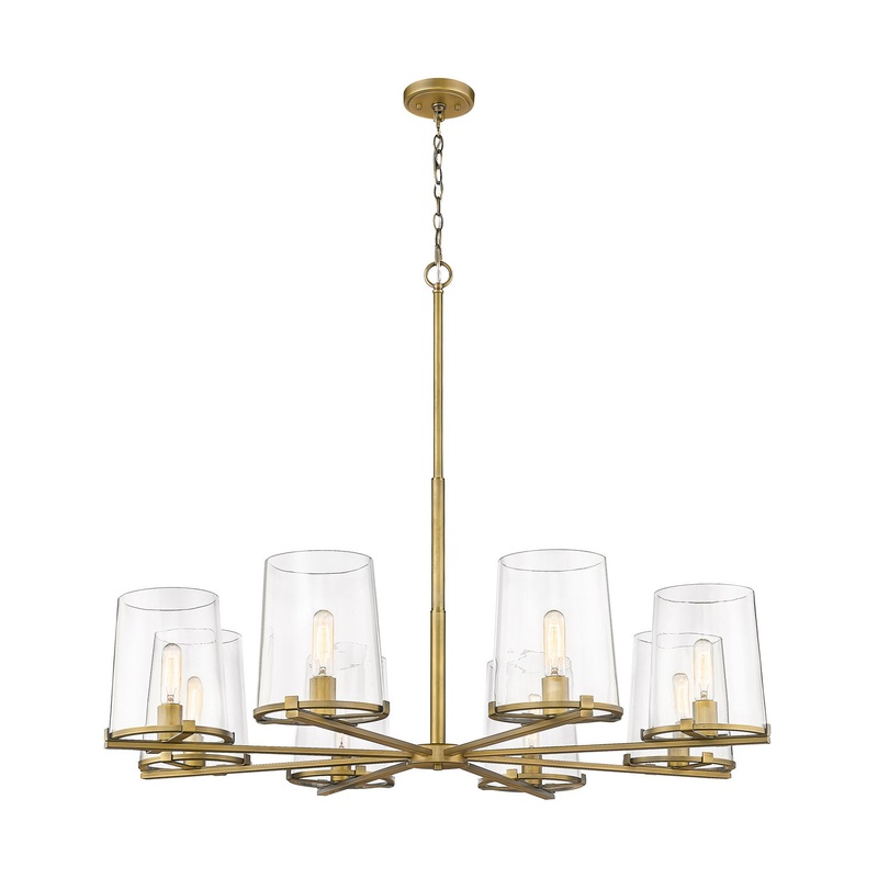 Z-Lite 3032-8RB Callista Eight Light Chandelier, Rubbed Brass