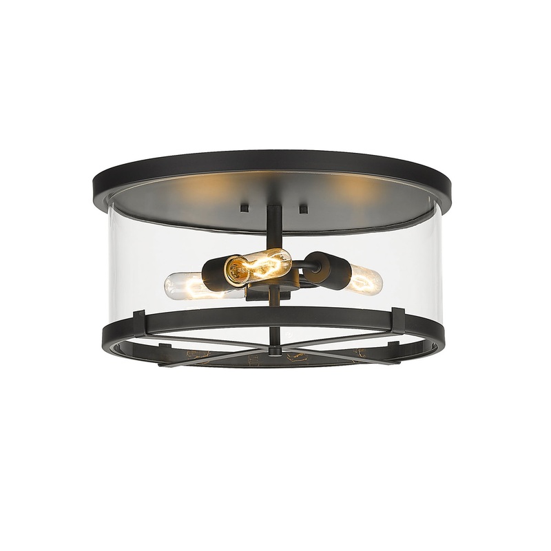 Z-Lite 3032F-MB Callista Three Light Flush Mount, Matte Black