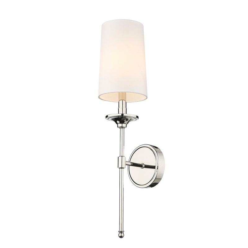Z-Lite 3033-1S-PN Emily One Light Wall Sconce, Polished Nickel