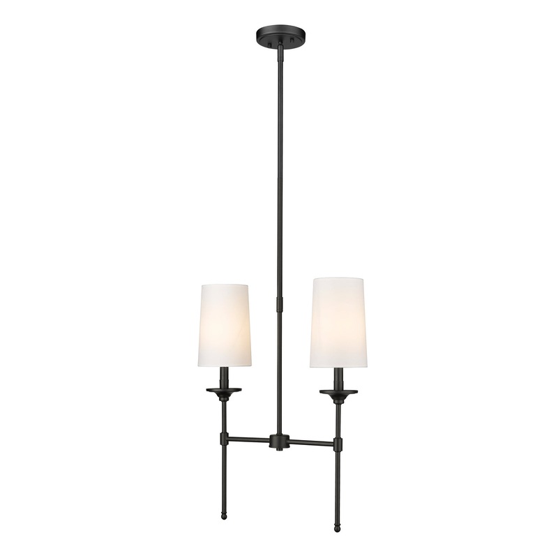 Z-Lite 3033-2L-MB Emily Two Light Island Pendant, Matte Black