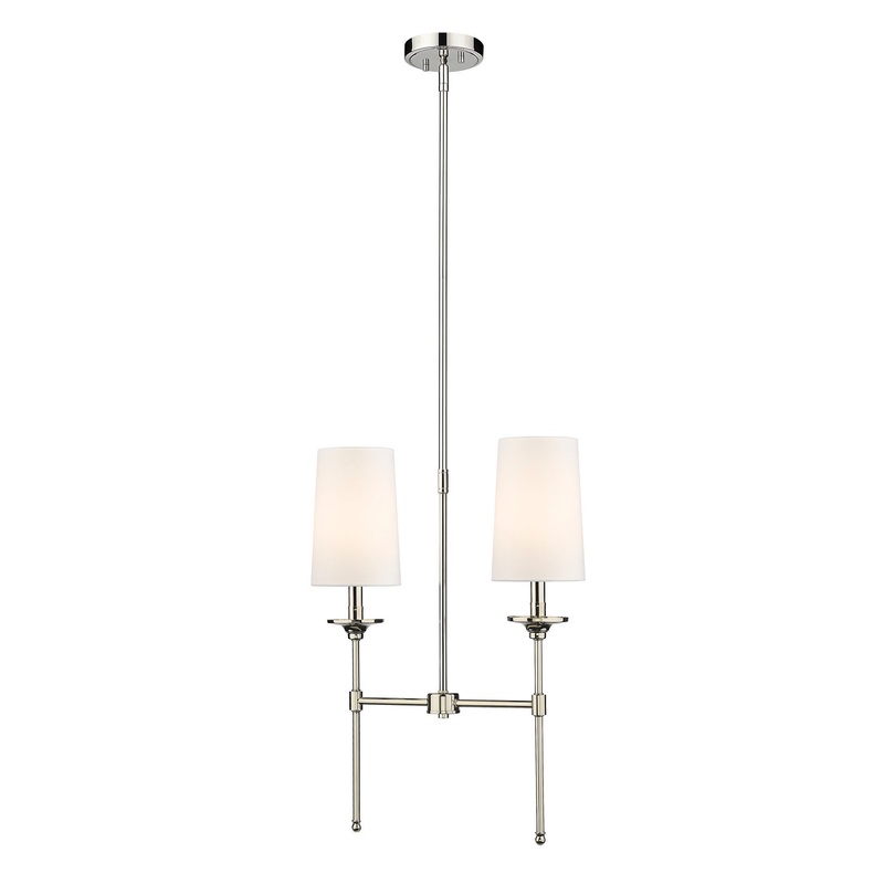 Z-Lite 3033-2L-PN Emily Two Light Island Pendant, Polished Nickel