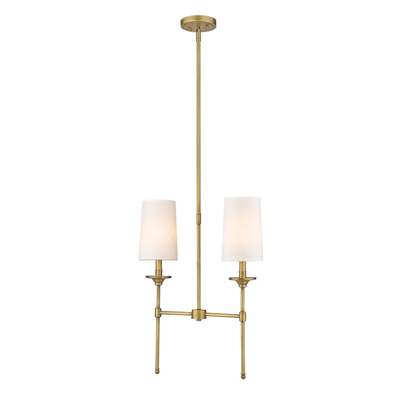 Z-Lite 3033-2L-RB Emily Two Light Island Pendant, Rubbed Brass