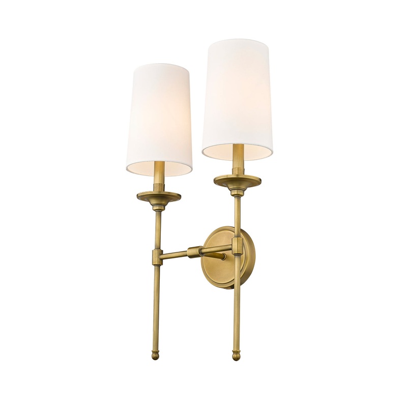 Z-Lite 3033-2S-RB Emily Two Light Wall Sconce, Rubbed Brass