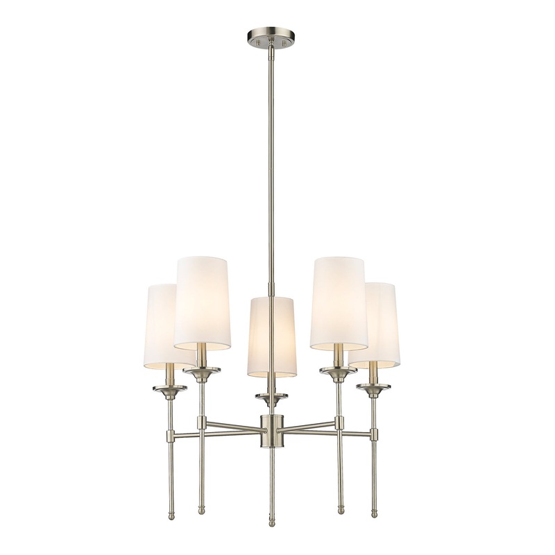 Z-Lite 3033-5BN Emily Five Light Chandelier, Brushed Nickel