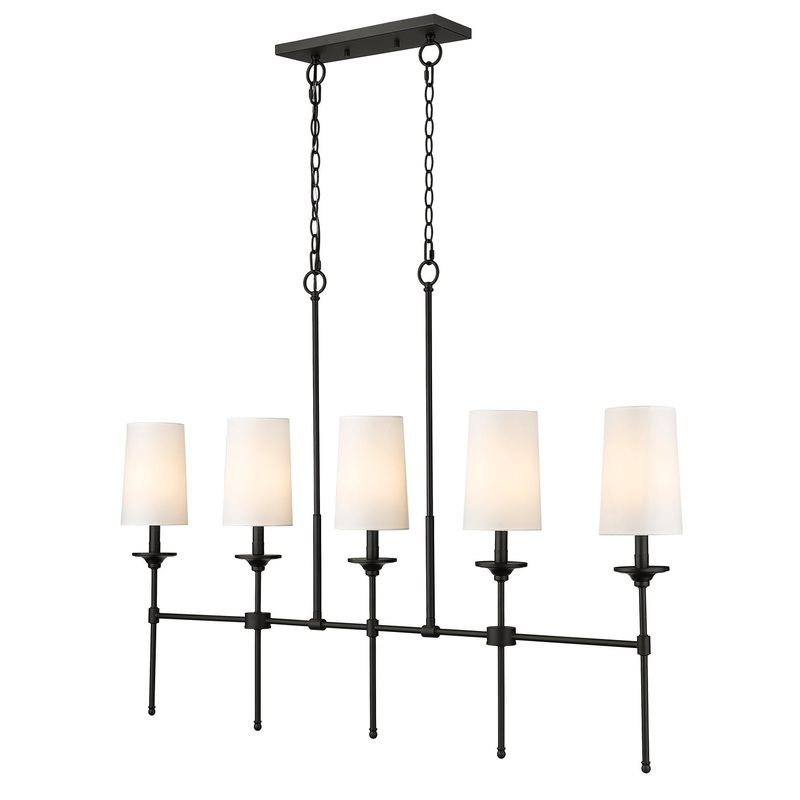 Z-Lite 3033-5L-MB Emily Five Light Island Pendant, Matte Black