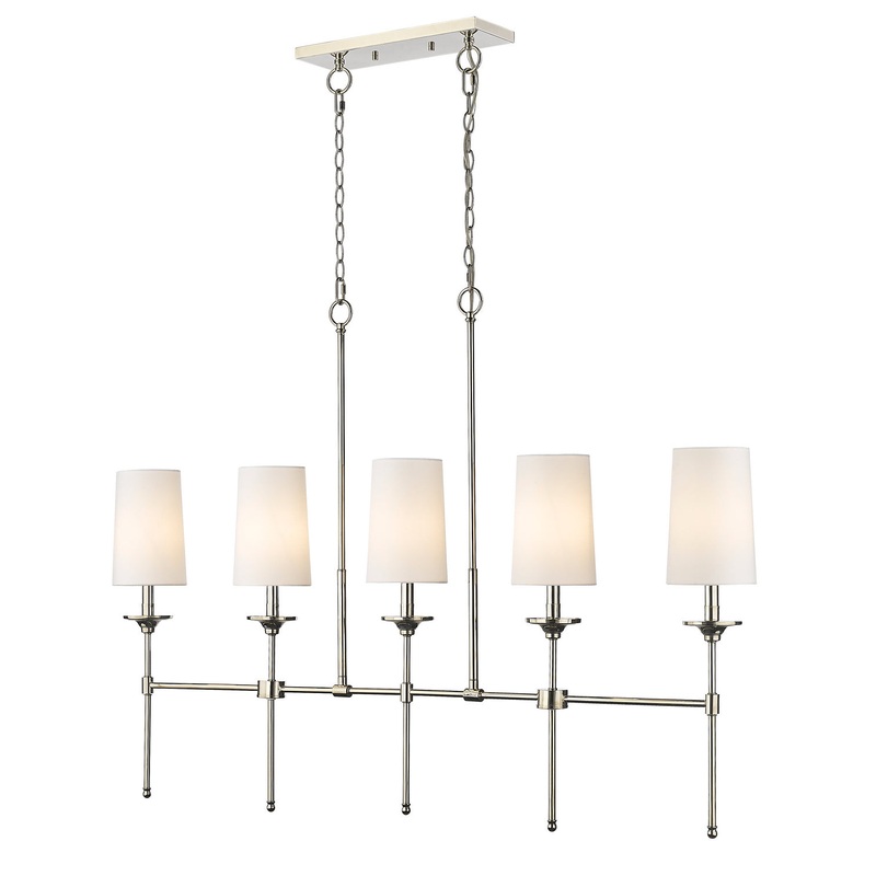 Z-Lite 3033-5L-PN Emily Five Light Island Pendant, Polished Nickel