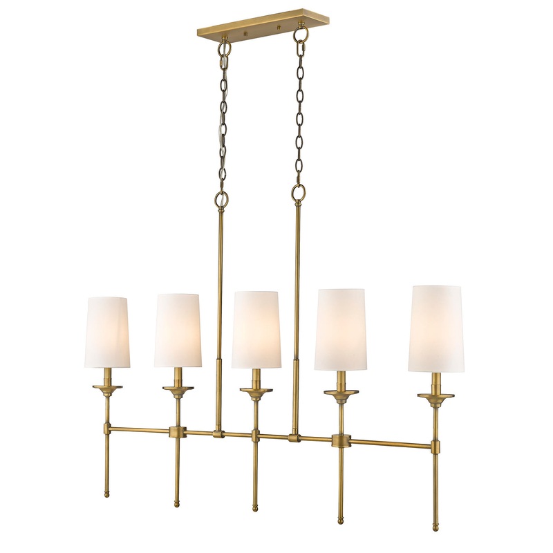 Z-Lite 3033-5L-RB Emily Five Light Island Pendant, Rubbed Brass