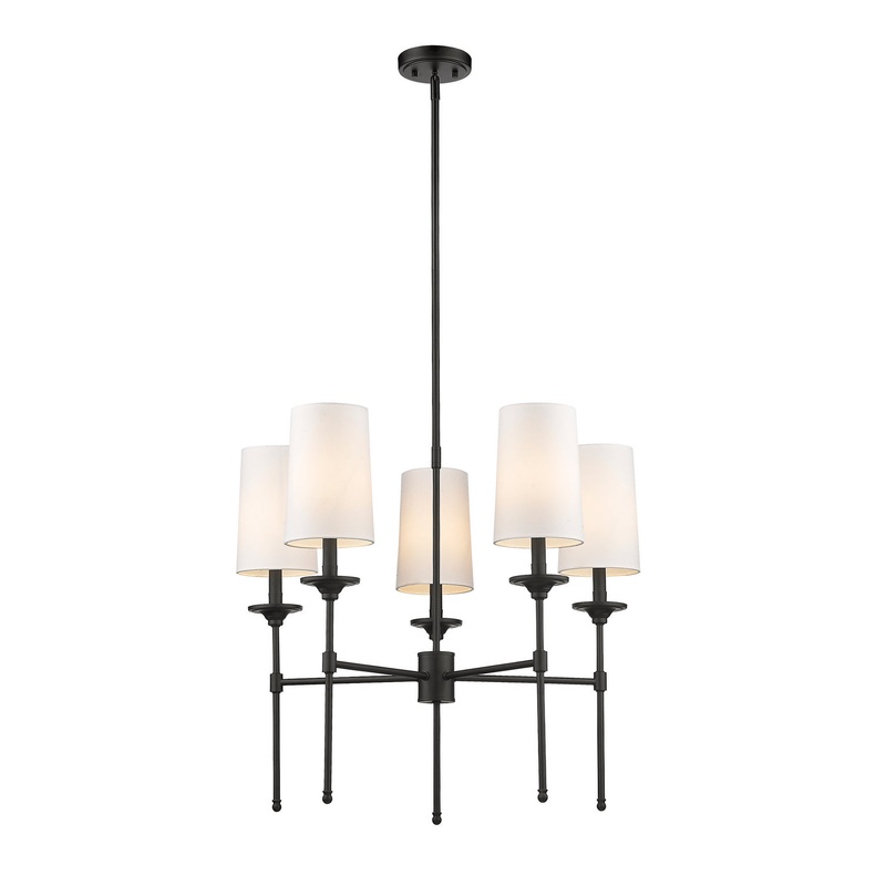 Z-Lite 3033-5MB Emily Five Light Chandelier, Matte Black